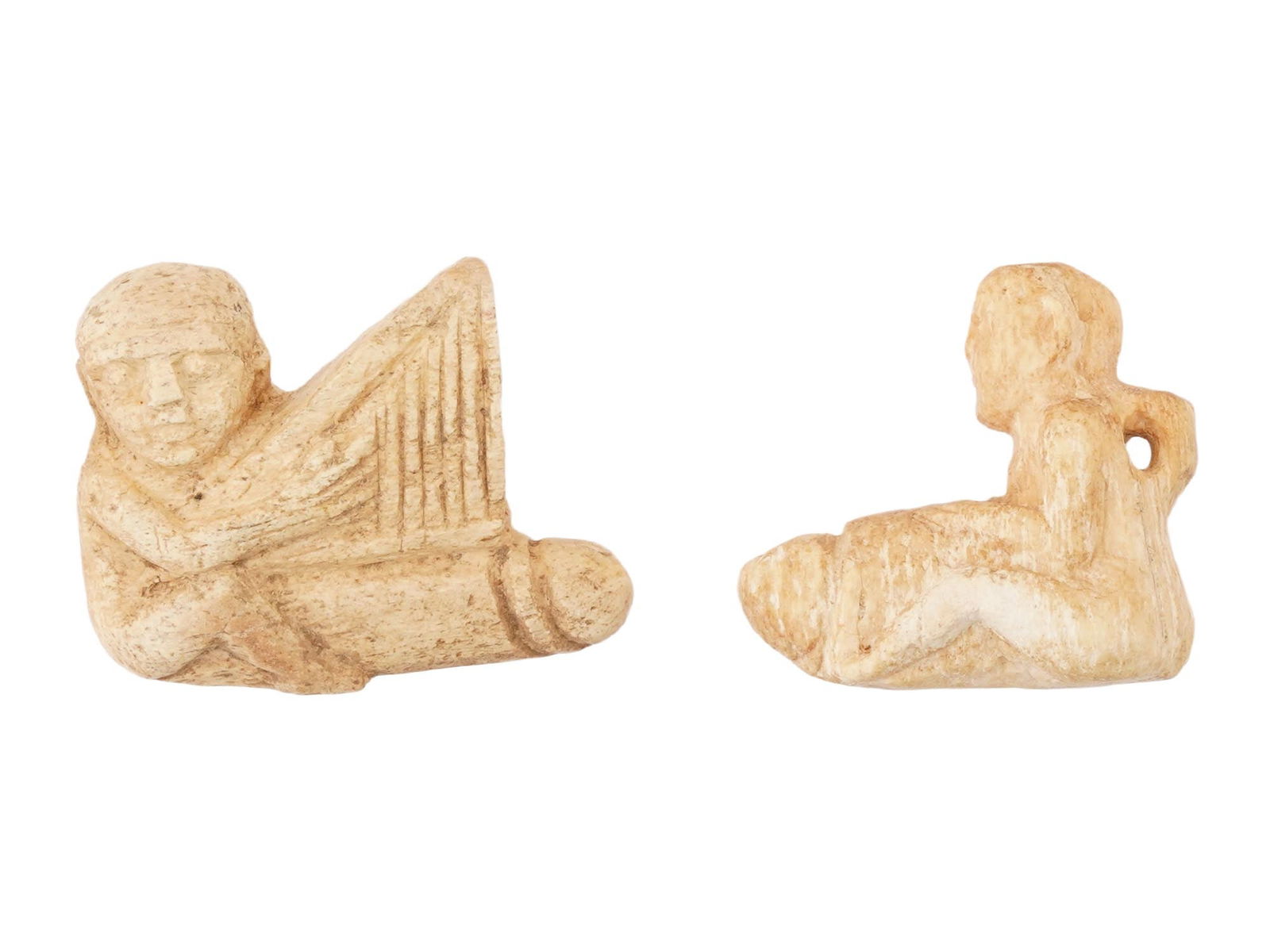 ANCIENT EGYPTIAN LATE PERIOD CARVED EROTIC PENDANTS (1 of 6)