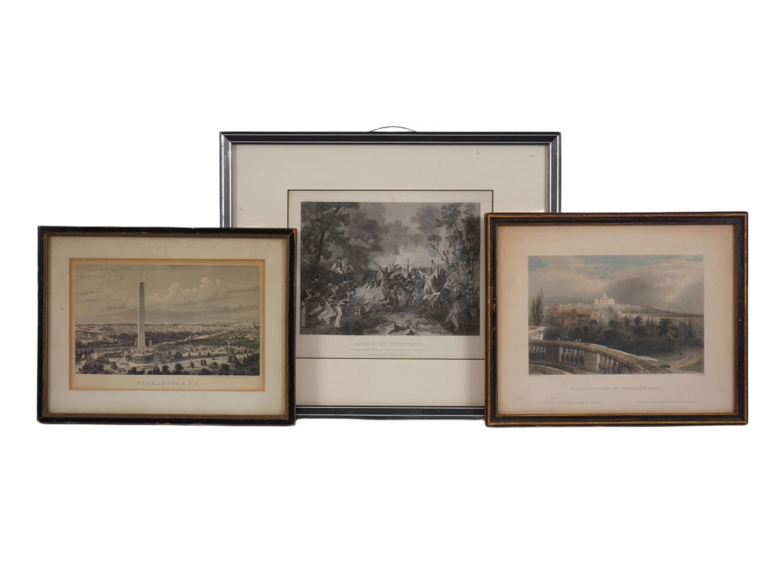 LOT OF AMERICAN BATTLE SCENE WASHINGTON ENGRAVINGS (1 of 10)