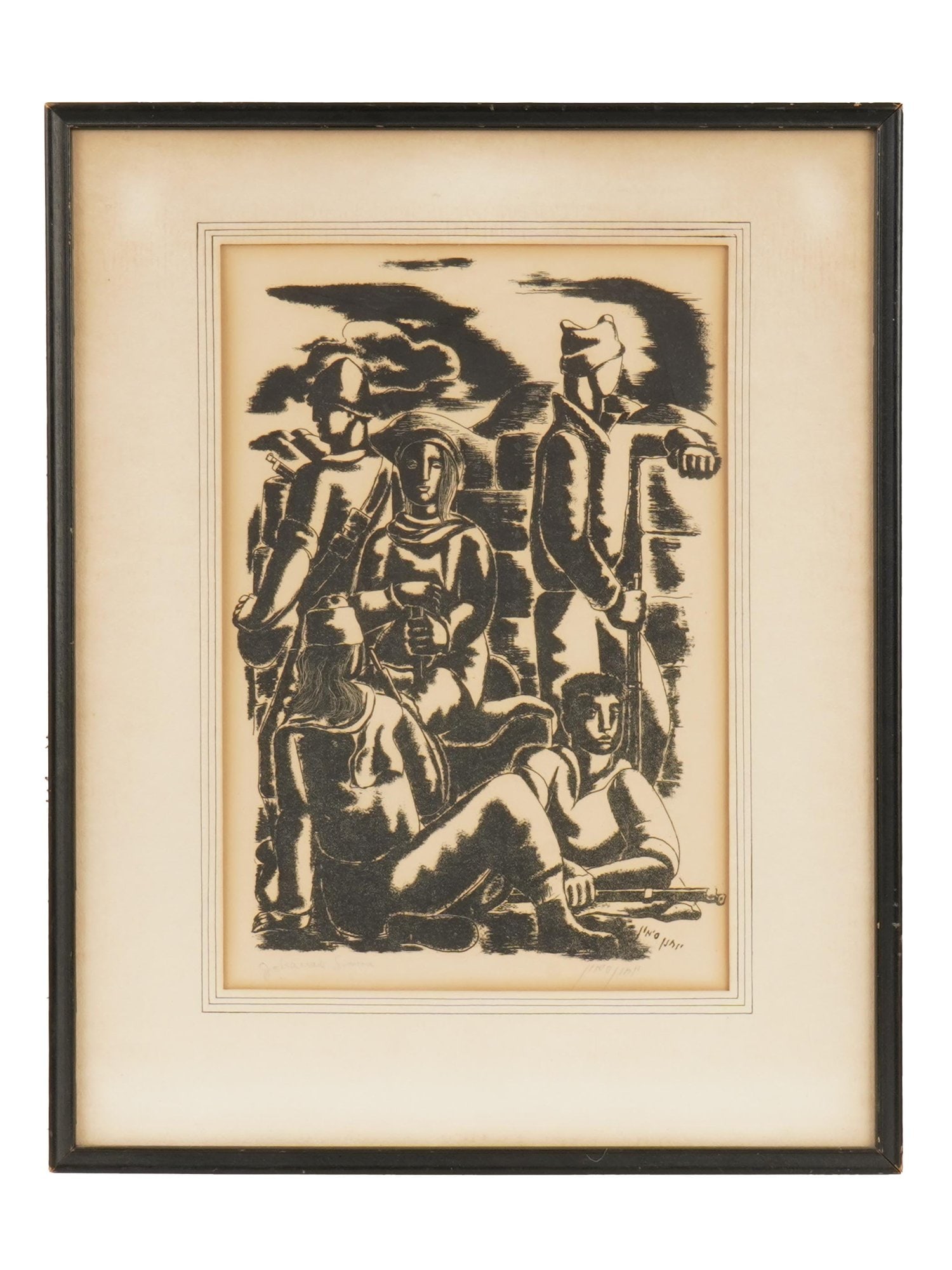 VINTAGE MID CENTURY LITHOGRAPH BY YOHANAN SIMON (1 of 7)