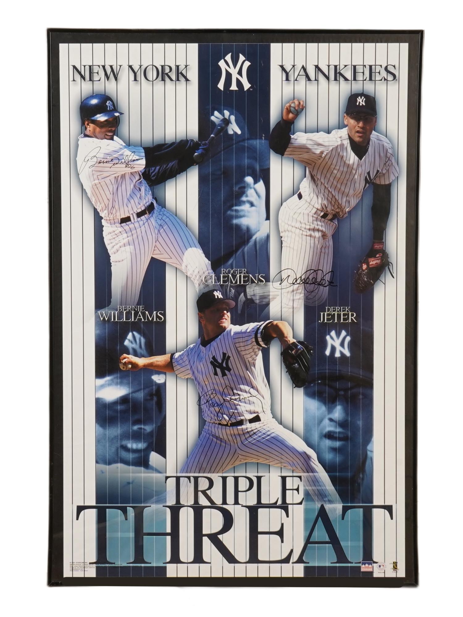 MLB NEW YORK YANKEES TRIPLE THREAT POSTER AUTOGRAPHED (1 of 6)