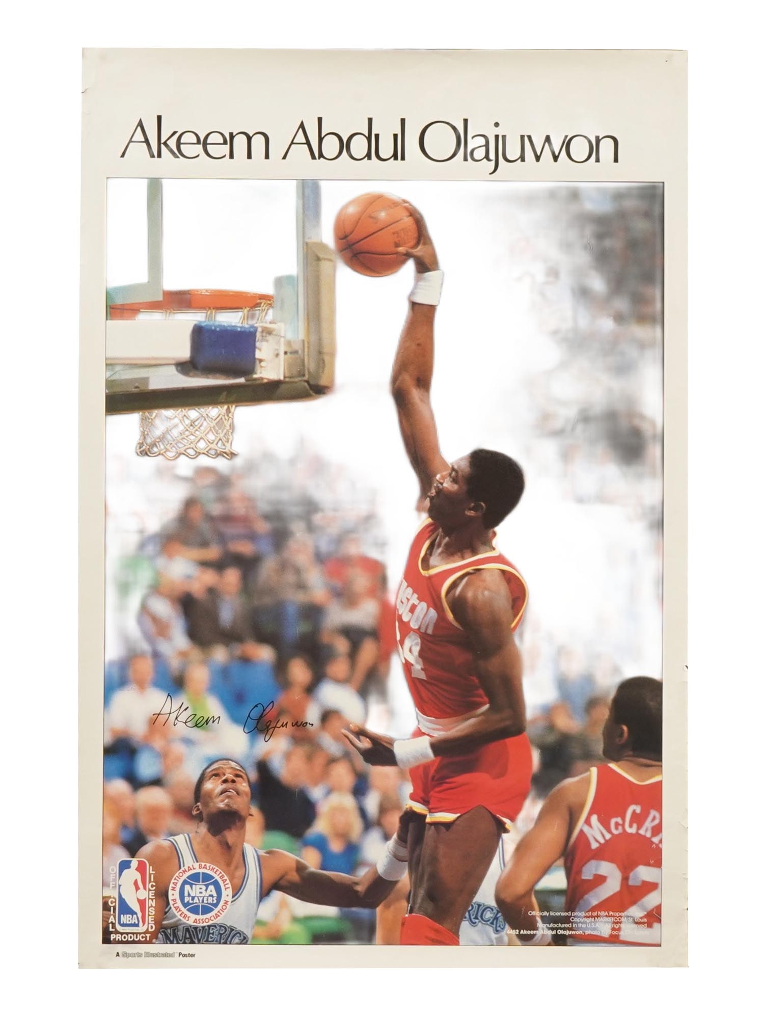 HAKEEM ABDUL OLAJUWON AUTOGRAPHED SPORT POSTER (1 of 6)