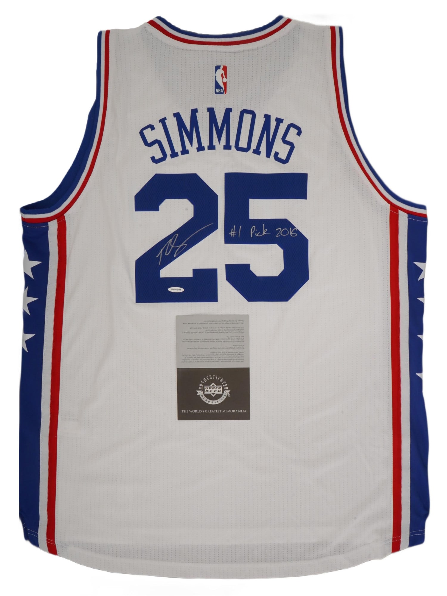 BEN SIMMONS AUTOGRAPHED PHILADELPHIA 76ERS HOME JERSEY (1 of 11)
