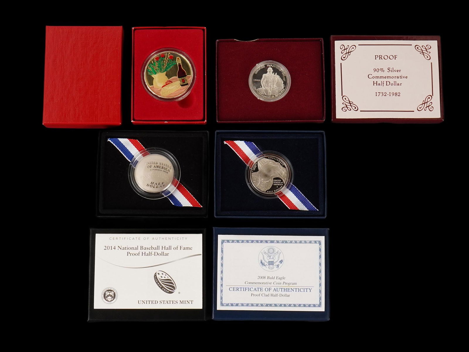 U.S. MINT HALF DOLLAR COINS AND SILVER TROY OUNCE W COA (1 of 9)
