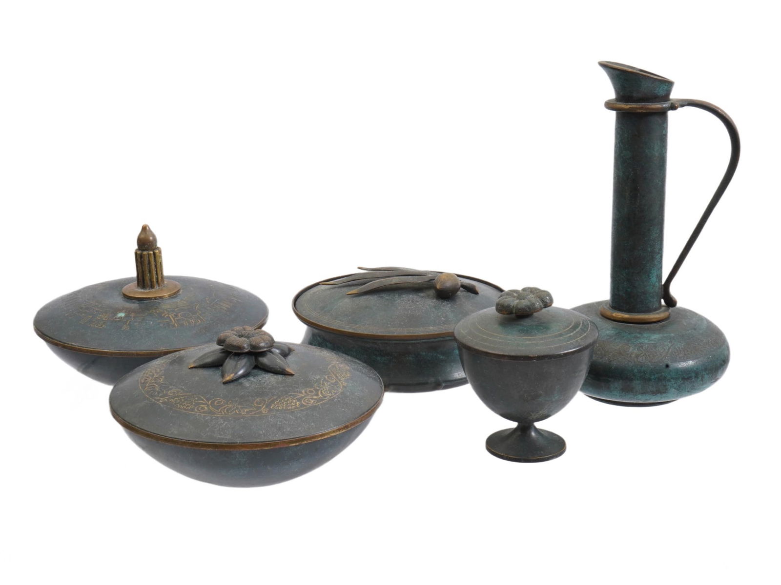 FIVE VINTAGE ISRAELI BRASS METALWARE BY PAL BELL (1 of 4)