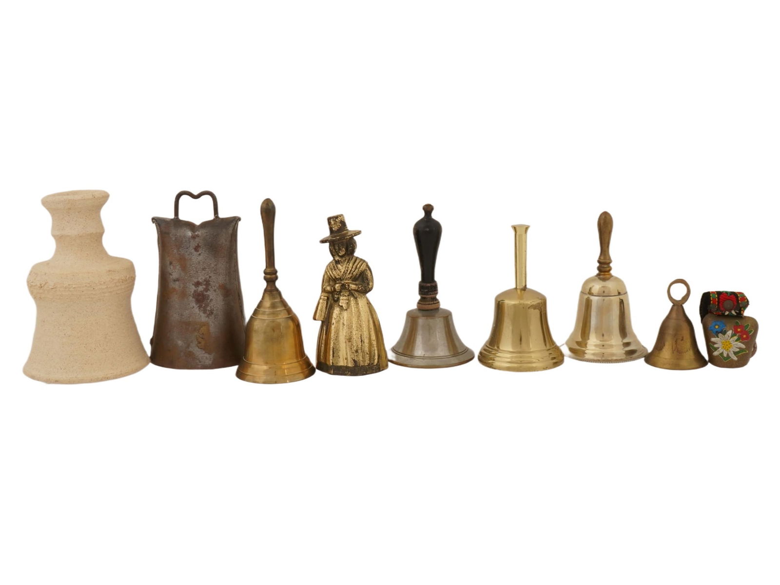 LOT OF 9 ISRAELI JEWISH METAL AND CERAMIC BELLS (1 of 7)