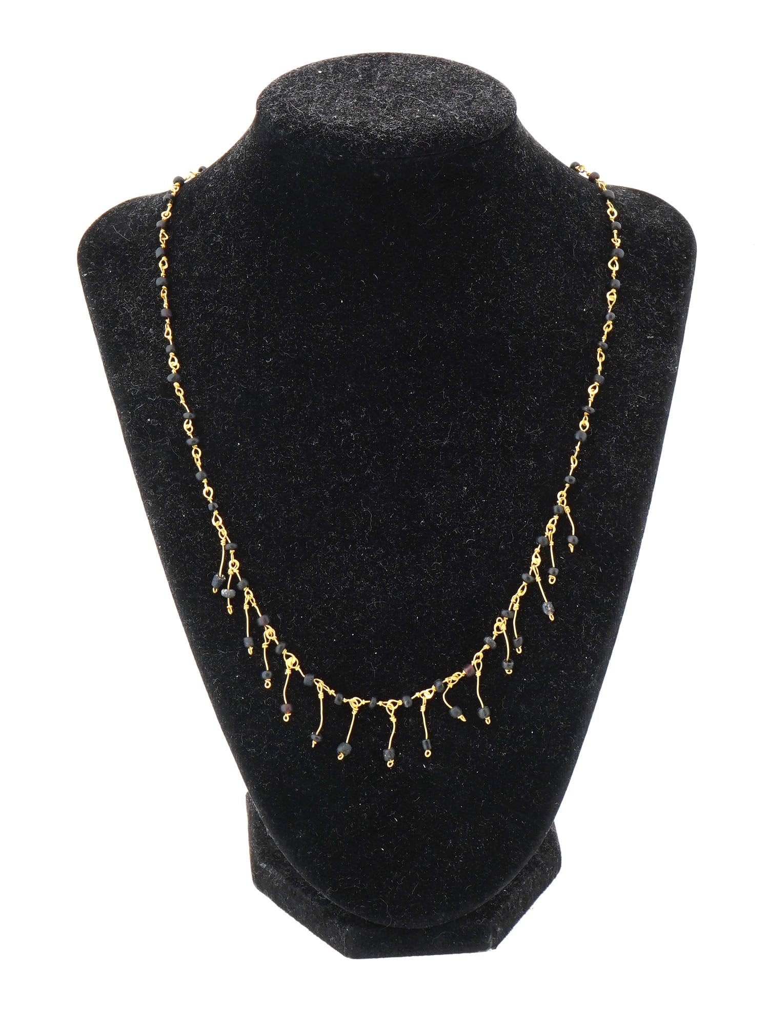 ANCIENT ROMAN GOLD NECKLACE WITH GLASS BEADS DANGLES (1 of 4)