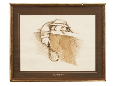 GARY PATTERSON AMERICAN CARTOON LITHOGRAPH TENNIS