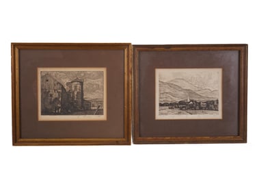 TWO ITALIAN AMERICAN ETCHINGS BY LUIGI LUCIONI