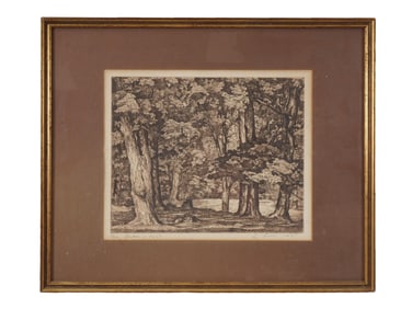 LUIGI LUCIONI AMERICAN LANDSCAPE ETCHING TREE TAPESTRY