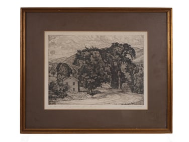 LUIGI LUCIONI AMERICAN LANDSCAPE ETCHING ROUTE 7