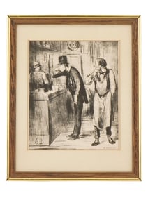 HONORE DAUMIER FRENCH CARICATURE MONOCHROME LITHOGRAPH