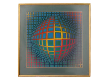 HUNGARIAN FRENCH OFFSET PRINT VICTOR VASARELY VEGA NOR