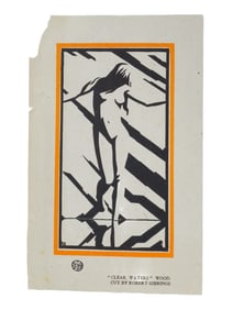 ANTIQUE WOODCUT PRINT CLEAR WATERS BY ROBERT GIBBINGS