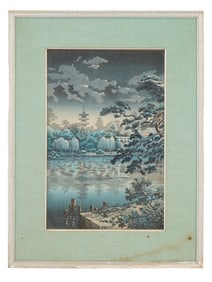 JAPANESE POND WOODBLOCK PRINT BY TSUCHIYA KOITSU