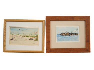 LOT OF TWO LANDSCAPE WATERCOLOR PAINTINGS SIGNED