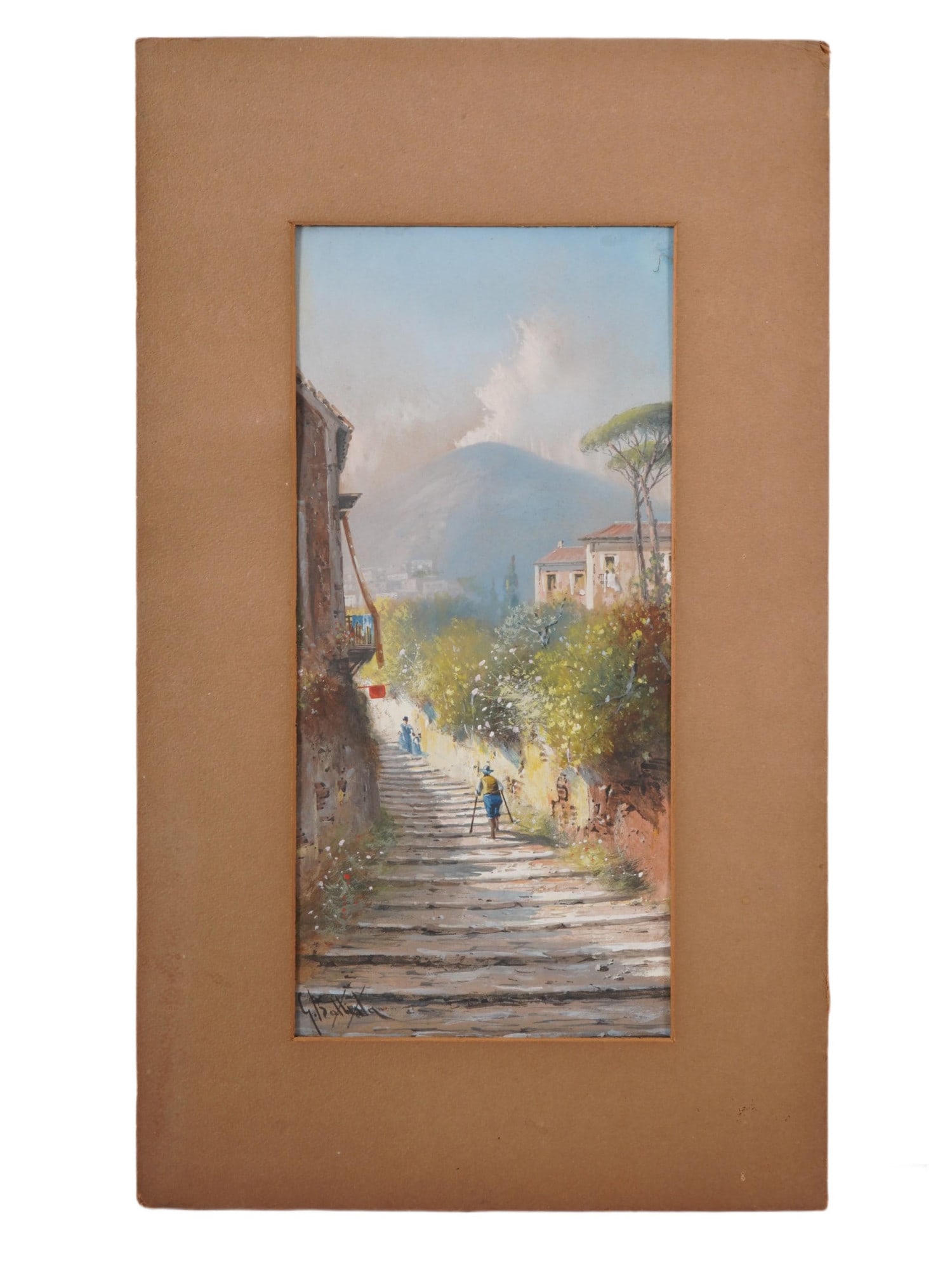 ITALIAN GOUACHE PAINTING SIGNED GIOVANNI BATTISTA (1 of 5)