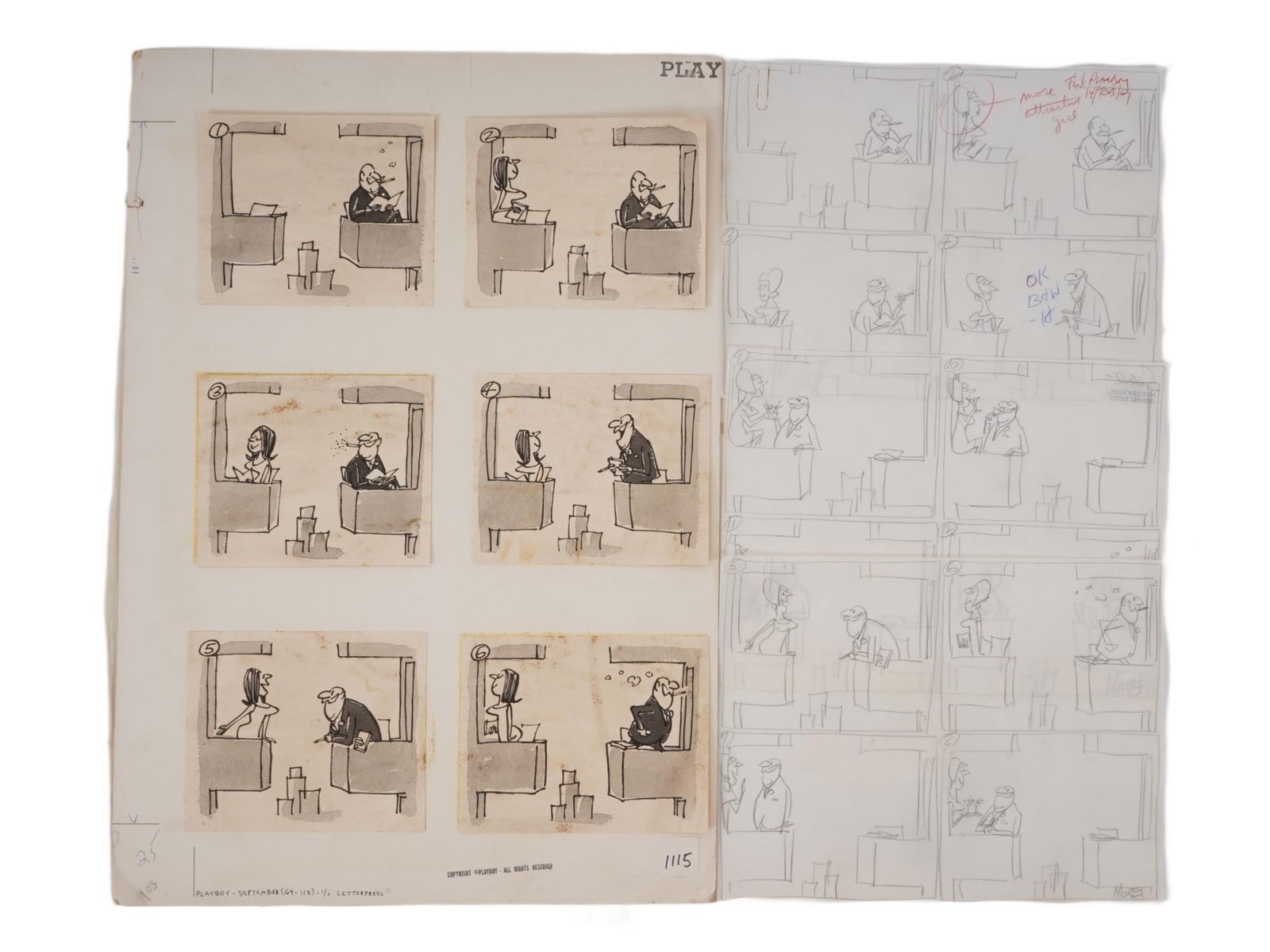 PLAYBOY MAGAZINE CARTOON ILLUSTRATIONS BY CLAUDE SMITH (1 of 10)