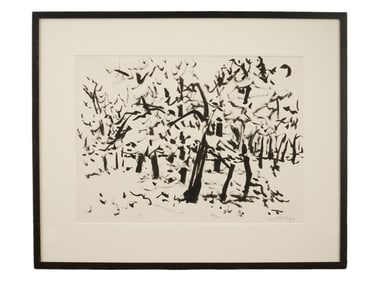 AMERICAN PAINTING FOREST LANDSCAPE CARL ASHBY 1976