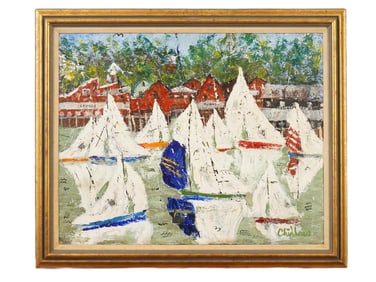 PAUL CHIDLAW AMERICAN MARITIME LANDSCAPE PAINTING