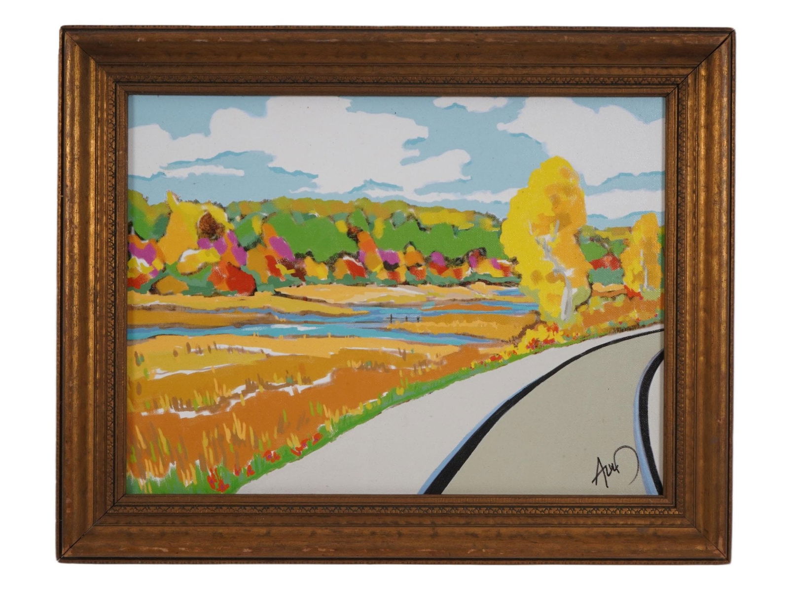 POST IMPRESSIONIST PAINT OVER PRINT SIGNED (1 of 4)