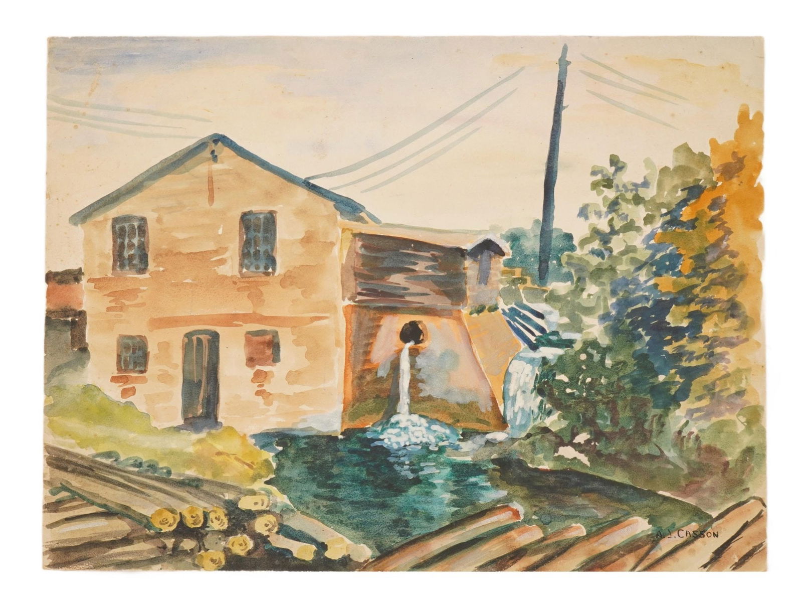 CANADIAN PAINTING SIGNED ALFRED JOSEPH CASSON (1 of 4)