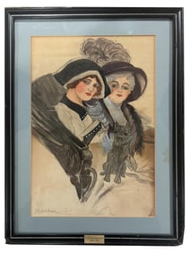 ATTR TOULOUSE LAUTREC FRENCH WATERCOLOR PAINTING