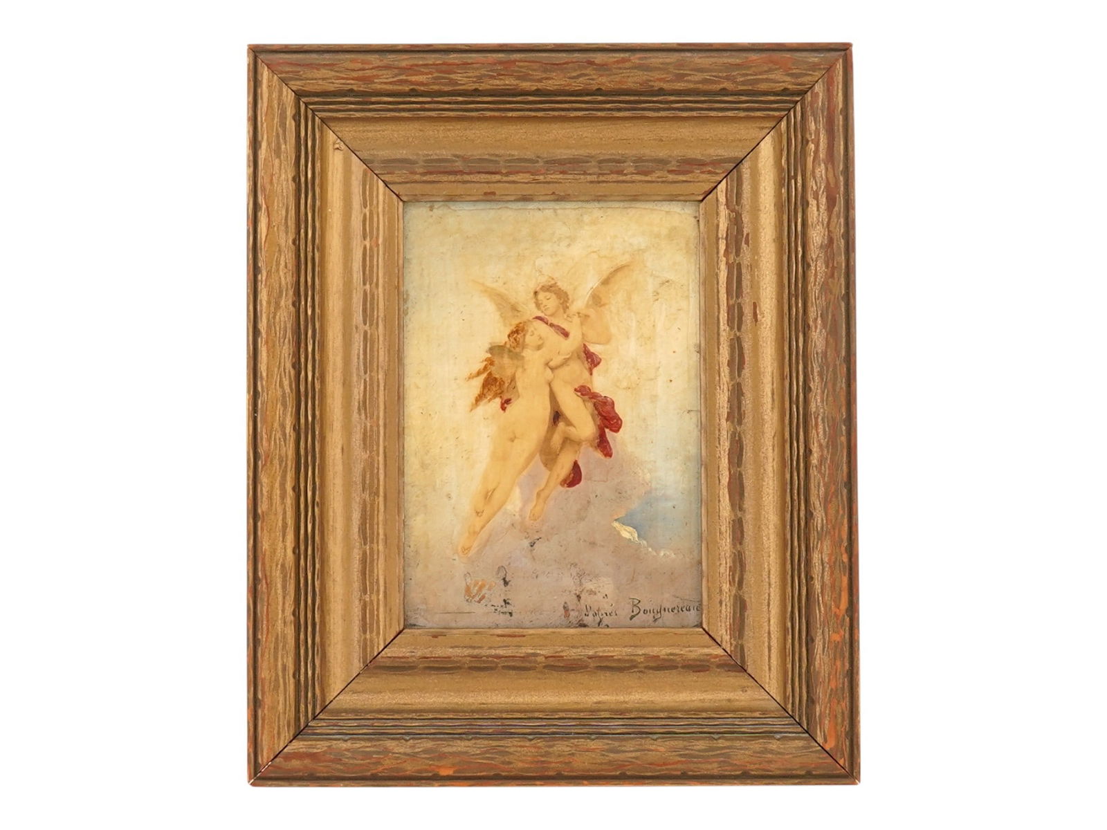 AFTER BOUGUEREAU MIXED MEDIA PAINTING CUPID AND PSYCHE (1 of 5)