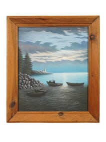 SIGNED K HOSKIN AMERICAN LANDSCAPE OIL PAINTING