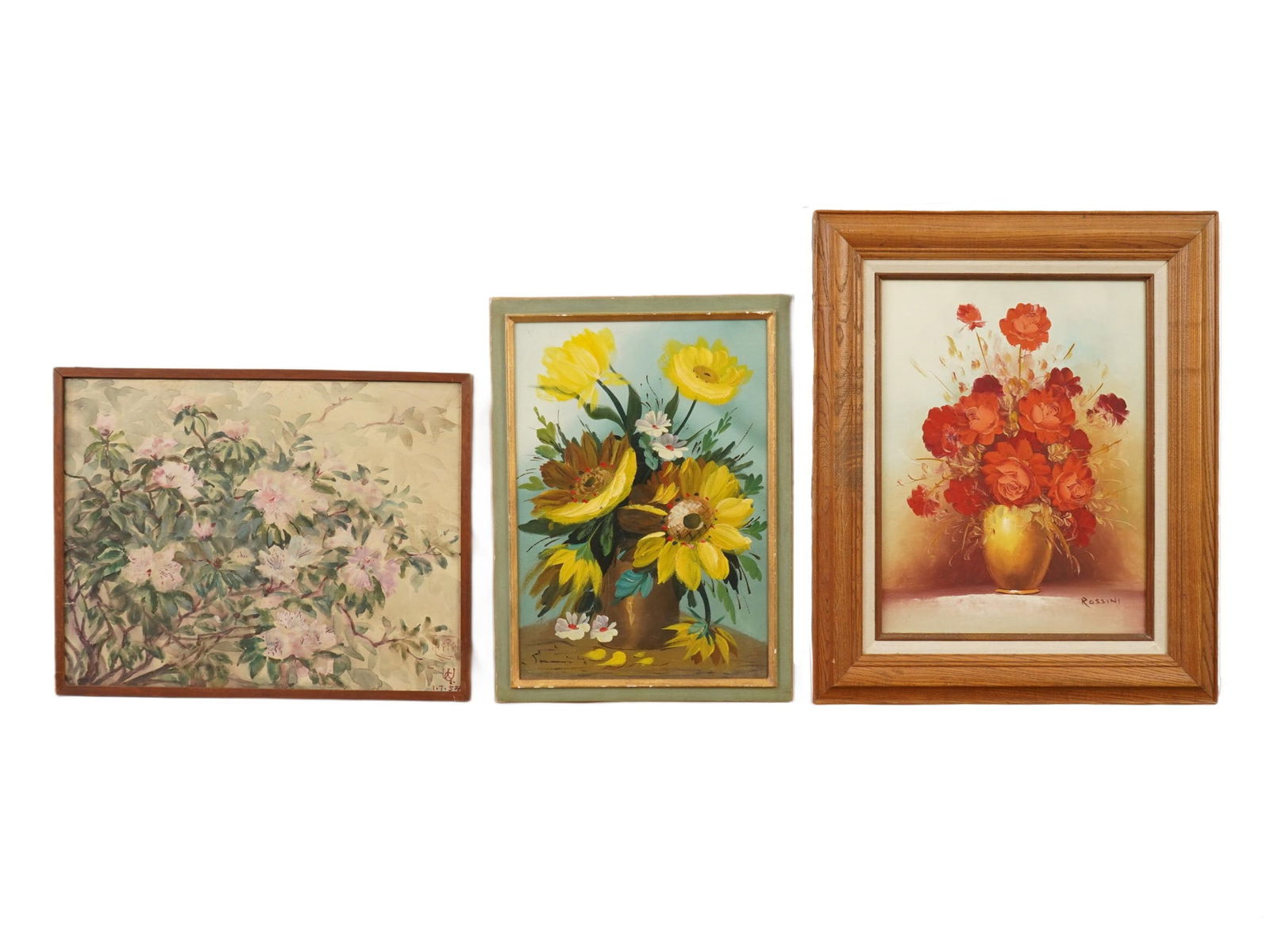 VINTAGE FLORAL STILL LIFE PAINTINGS ON CANVAS SIGNED (1 of 7)
