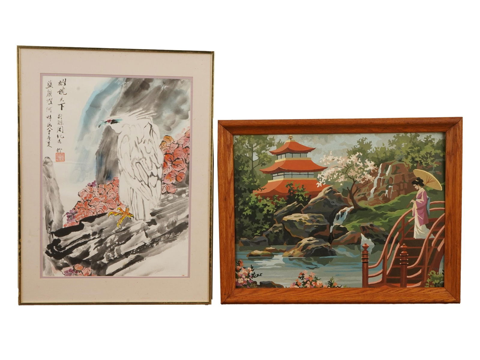 CHINESE WATERCOLOR AND JAPANESE ACRYLIC PAINTINGS (1 of 4)