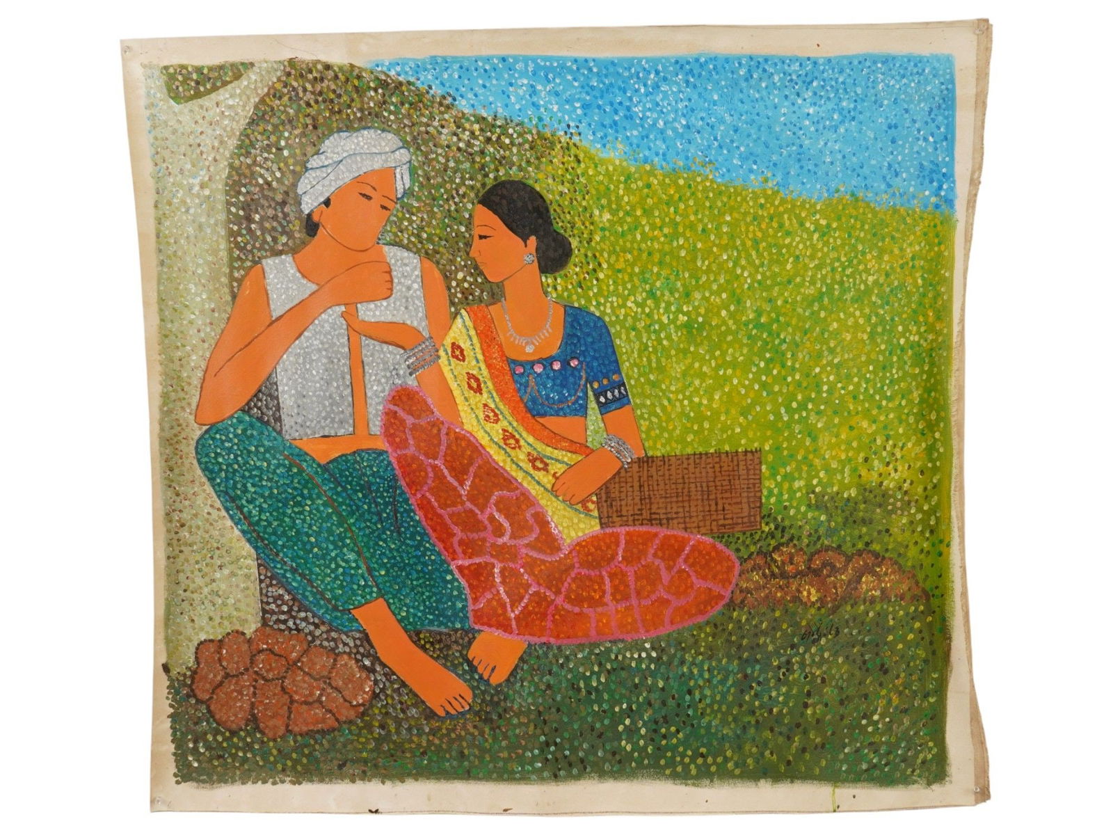 INDIAN OIL PAINTING SIGNED NARAYAN SHRIDHAR BENDRE (1 of 4)