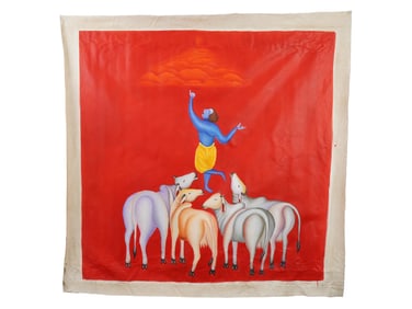 INDIAN OIL PAINTING SIGNED MANJIT BAWA