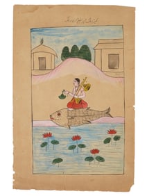 ANTIQUE INDIAN MUGHAL MINIATURE PAINTING 1800 TO 1900