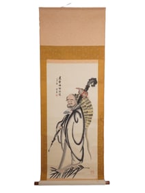 CHINESE HANGING SCROLL PAINTING OF BODHIDHARMA