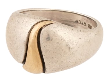 KBN KABANA 14K GOLD AND STERLING SILVER JEWELRY RING