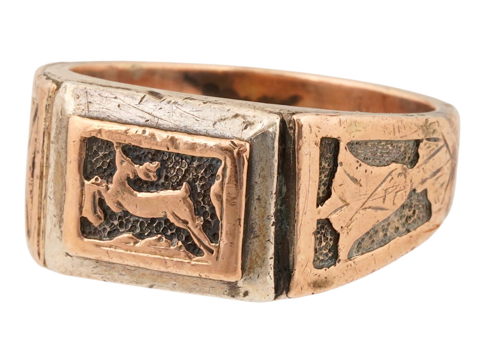 VINTAGE 14K GOLD AND STERLING SILVER SIGNET RING (1 of 7)