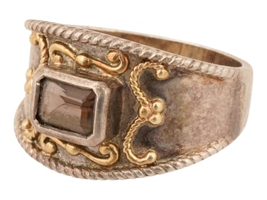 VINTAGE 14K GOLD AND STERLING SILVER RING