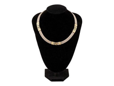 VINTAGE ITALIAN 18K GOLD AND STERLING SILVER NECKLACE