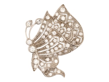 VINTAGE STERLING SILVER BUTTERFLY BROOCH W GEMSTONES