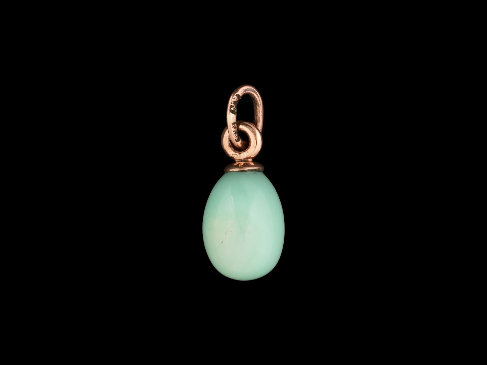 RUSSIAN 56 GOLD AND CHRYSOPRASE EASTER EGG PENDANT (1 of 6)