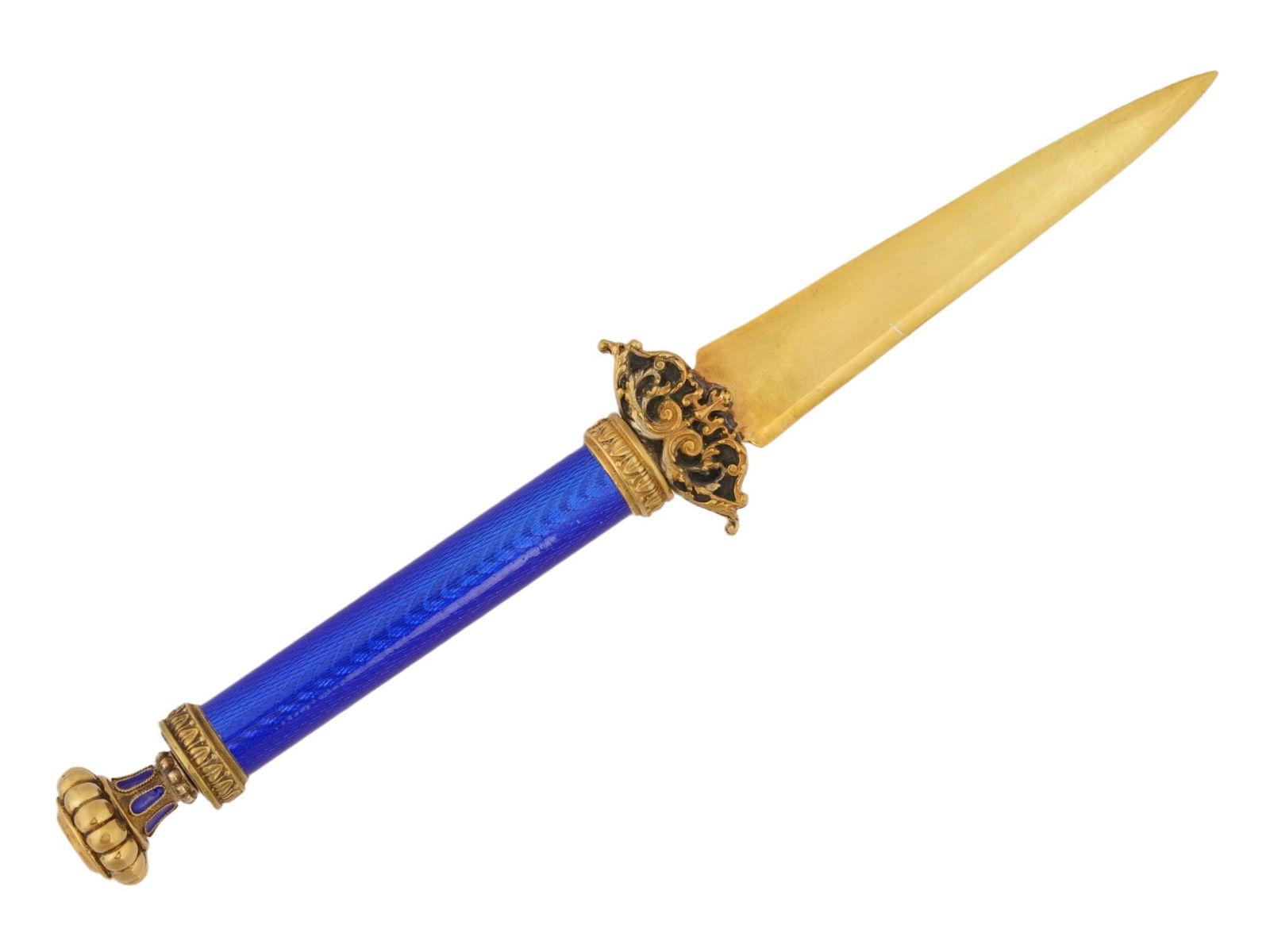 RUSSIAN GILT SILVER GUILLOCHE ENAMEL LETTER OPENER (1 of 7)