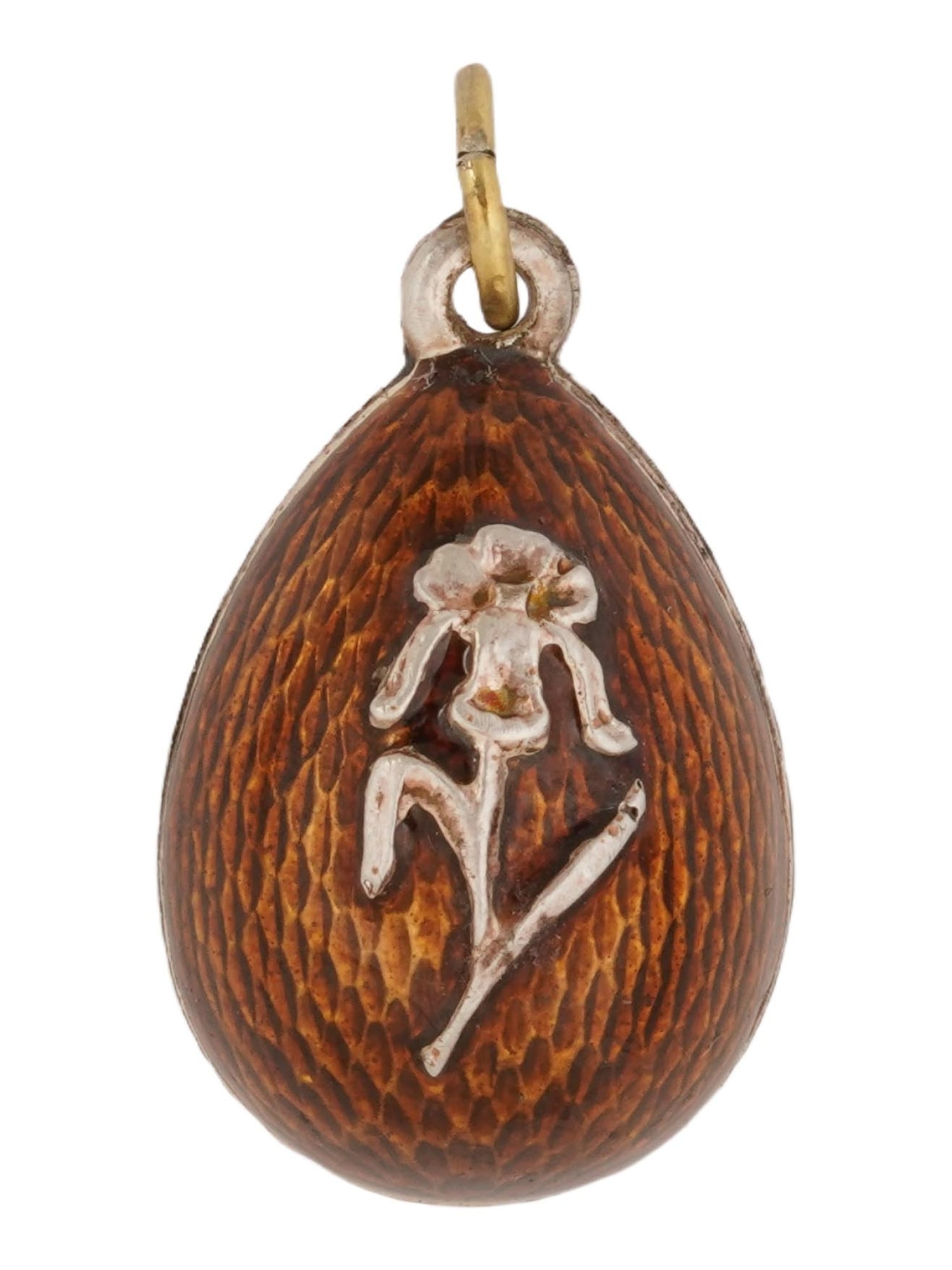 RUSSIAN SILVER GUILLOCHE ENAMEL EASTER EGG PENDANT (1 of 5)