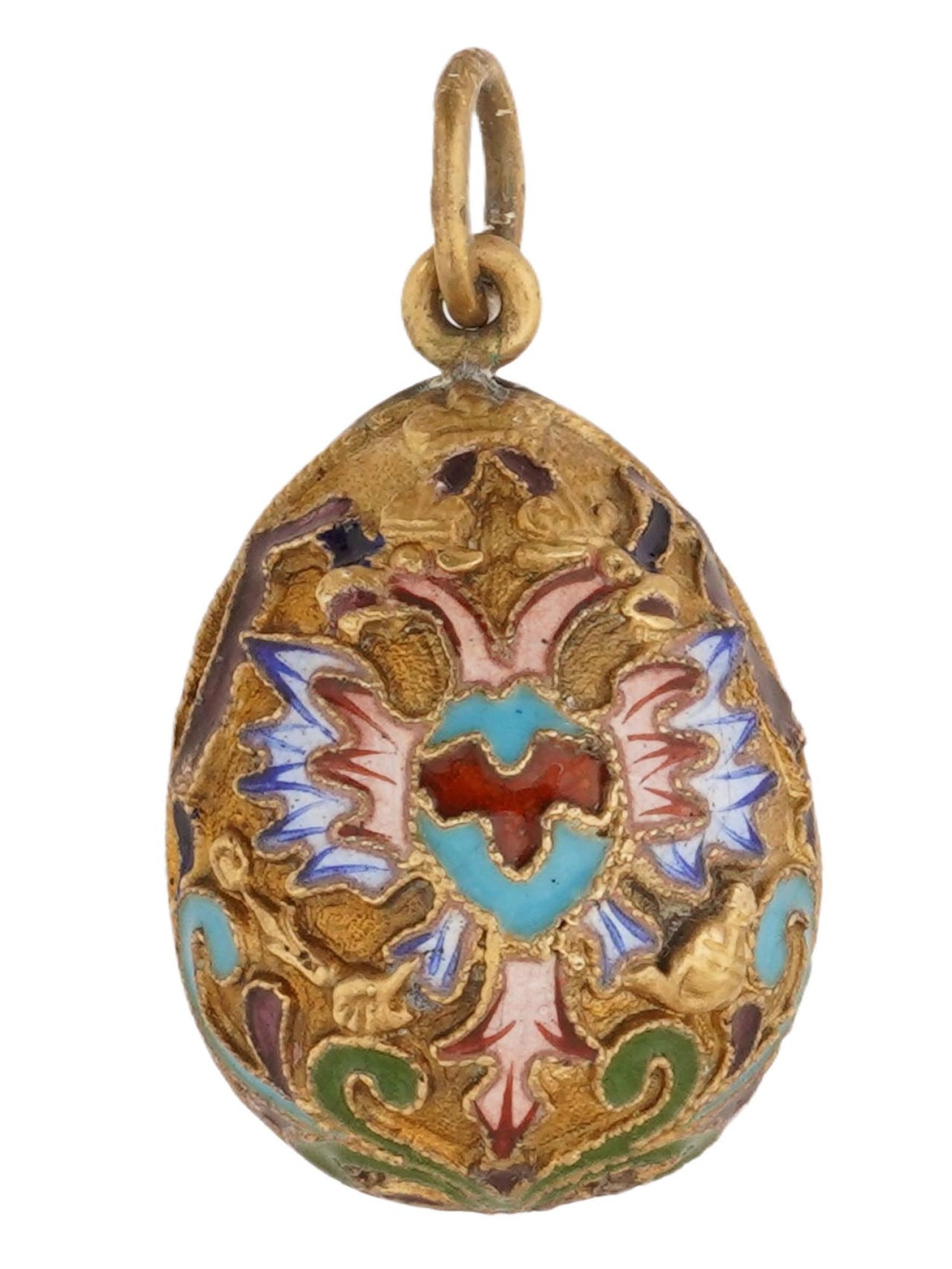 RUSSIAN SILVER ENAMEL IMPERIAL EAGLE EASTER EGG PENDANT (1 of 5)