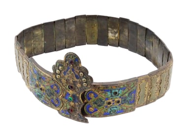 ANTIQUE GREEK COPPER WITH ENAMEL WEDDING BELT