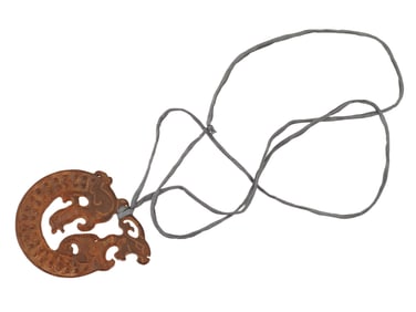 CHINESE DRAGON HAND CARVED JADE AMULET PENDANT