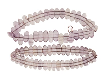 PAIR OF BEADED DESIGN AMETHYST STONE BRACELETS
