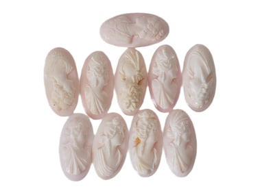 ANTIQUE VICTORIAN HAND CARVED SHELL CAMEO COLLECTION