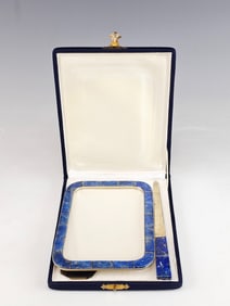 VTG LAPIS LAZULI PHOTO FRAME AND LETTER OPENER IN BOX