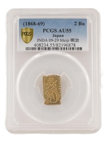 JAPANESE MEIJI NIBU KIN 2 BU GOLD GRADED BY PCGS