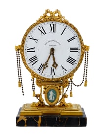 ANTIQUE AMERICAN E F CALDWELL AND CO BRONZE CLOCK